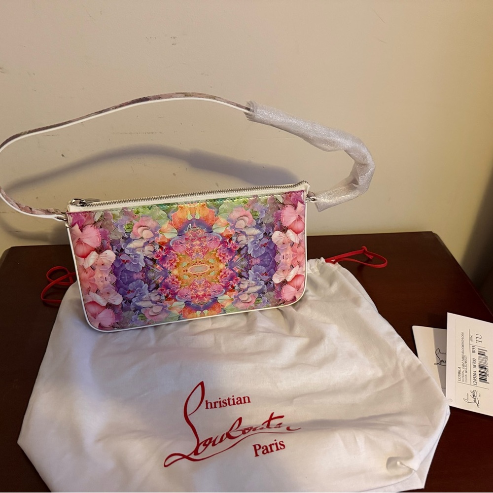 Christian Louboutin Loubila Blooming Leather Shoulder Bag